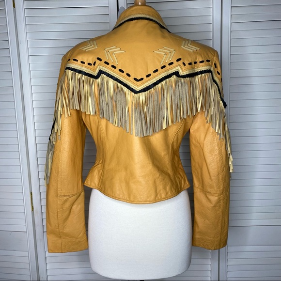 Western leather fringe jacket, Pioneer Wear size medium - Picture 8 of 13